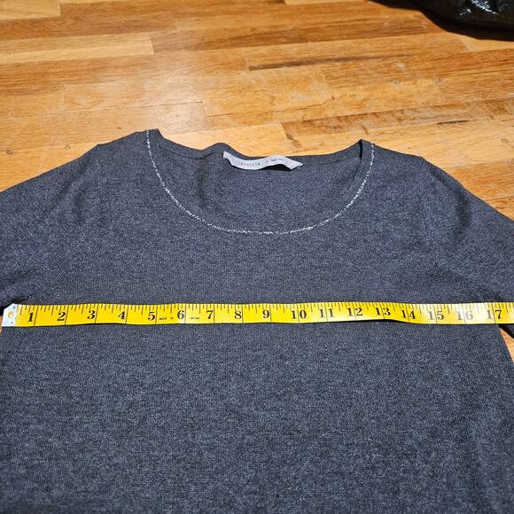 Athleta Oversize Sweater Womens Medium Dark Gray Cozy Cotton Cashmere Blend - Picture 7 of 12